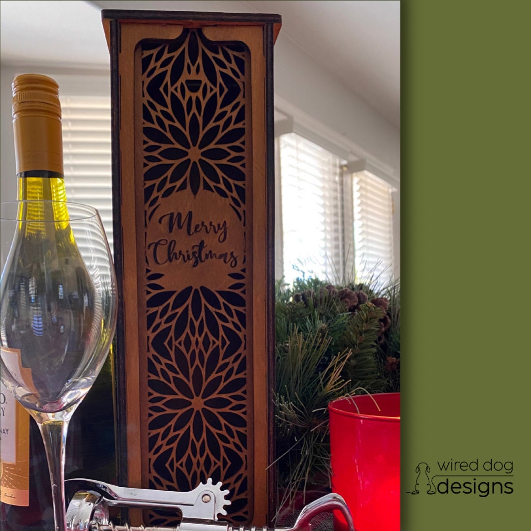 Laser Engraved Lantern Wine Gift Box