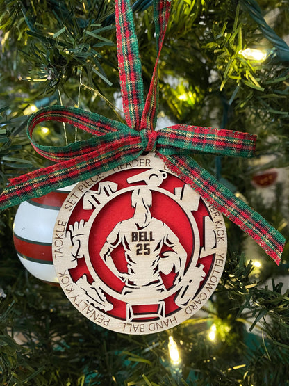 Personalized Soccer Ornaments - Laser Engraved Custom Gifts