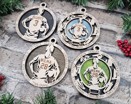 Personalized Soccer Ornaments - Laser Engraved Custom Gifts