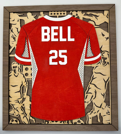 Personalized Sports Jersey and Custom Nameplate Plaque